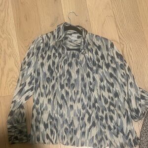 NIC+ZOE Gray Patterned Blouse
